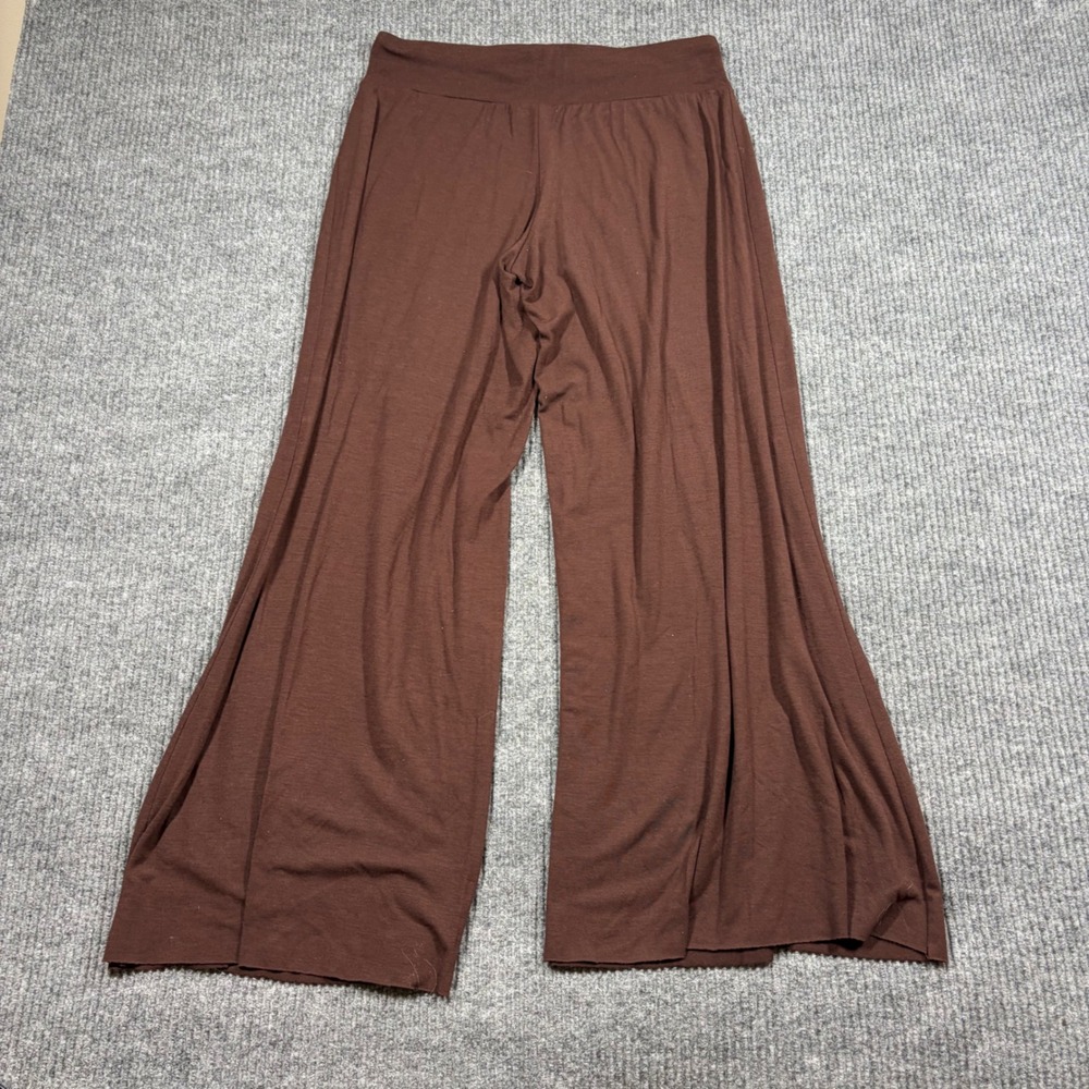 Vintage Westbound Lounge Pants Women's L Brown Wide Leg Flare Foldover Waist Y2K